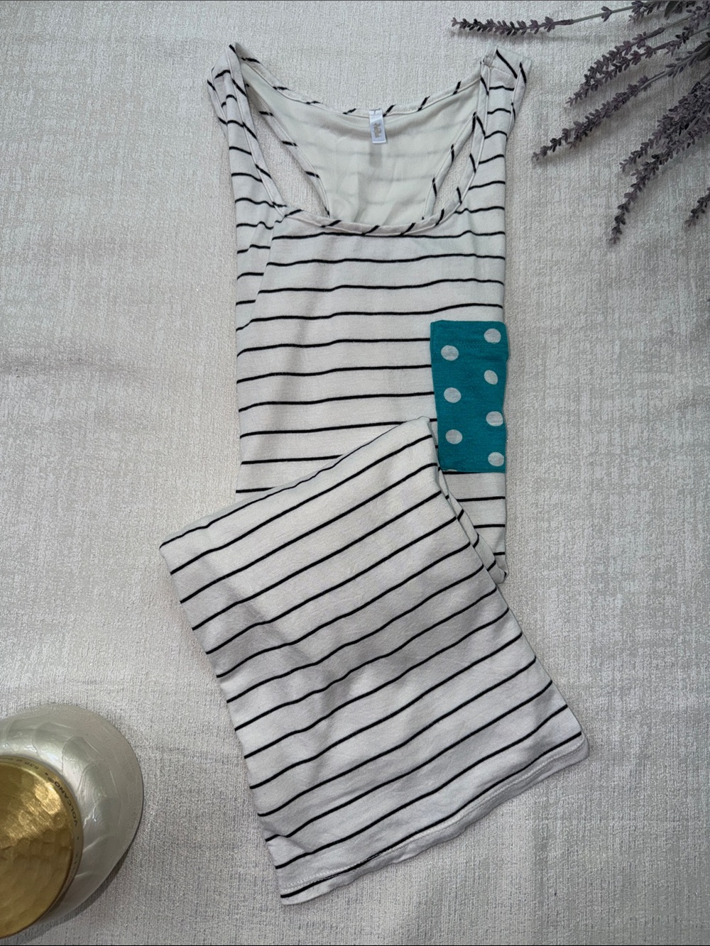 Pinkblush Maternity White Black Striped Mini Dress with Teal Pocket